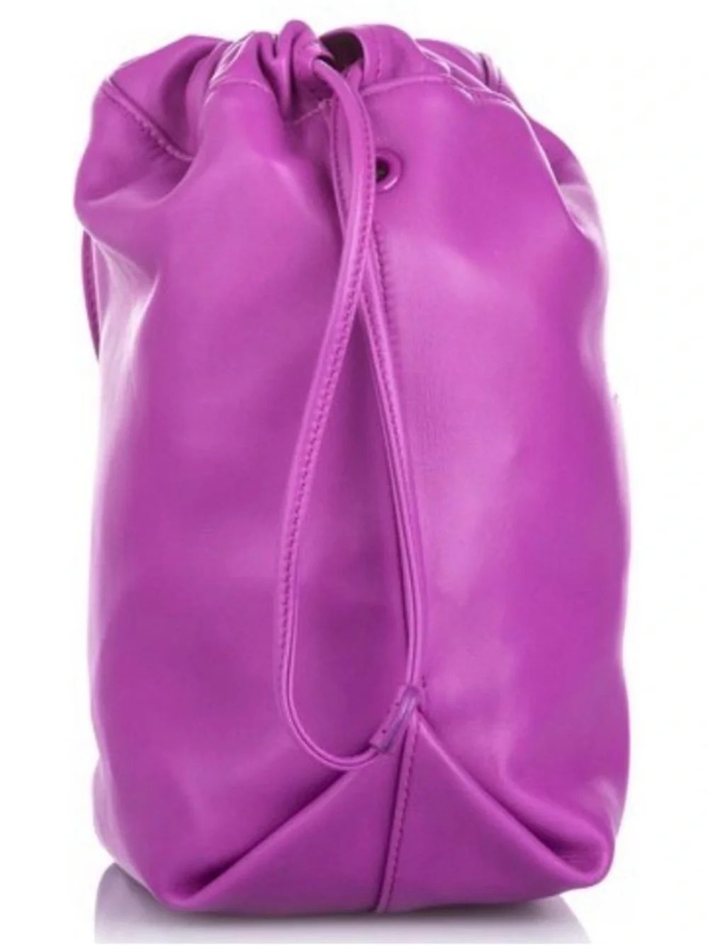 Saint Laurent Bag Drawstring Shoulder PARIS Purple Pouch Chain Teddy